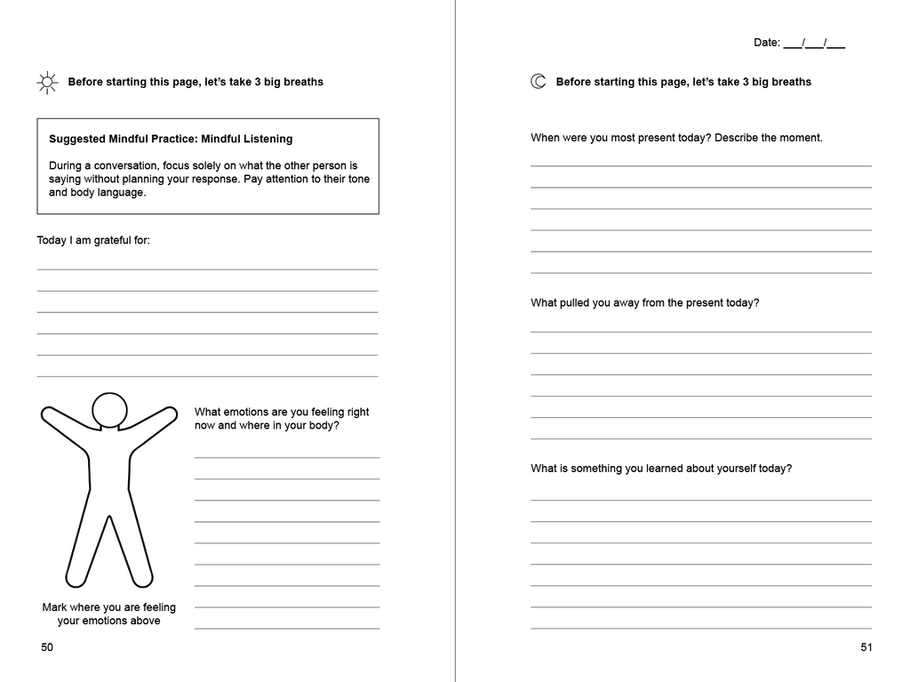 BULK(3 BOOKS) PRESENT: A Journal and Workbook to Cultivate Presence and Mindful Living