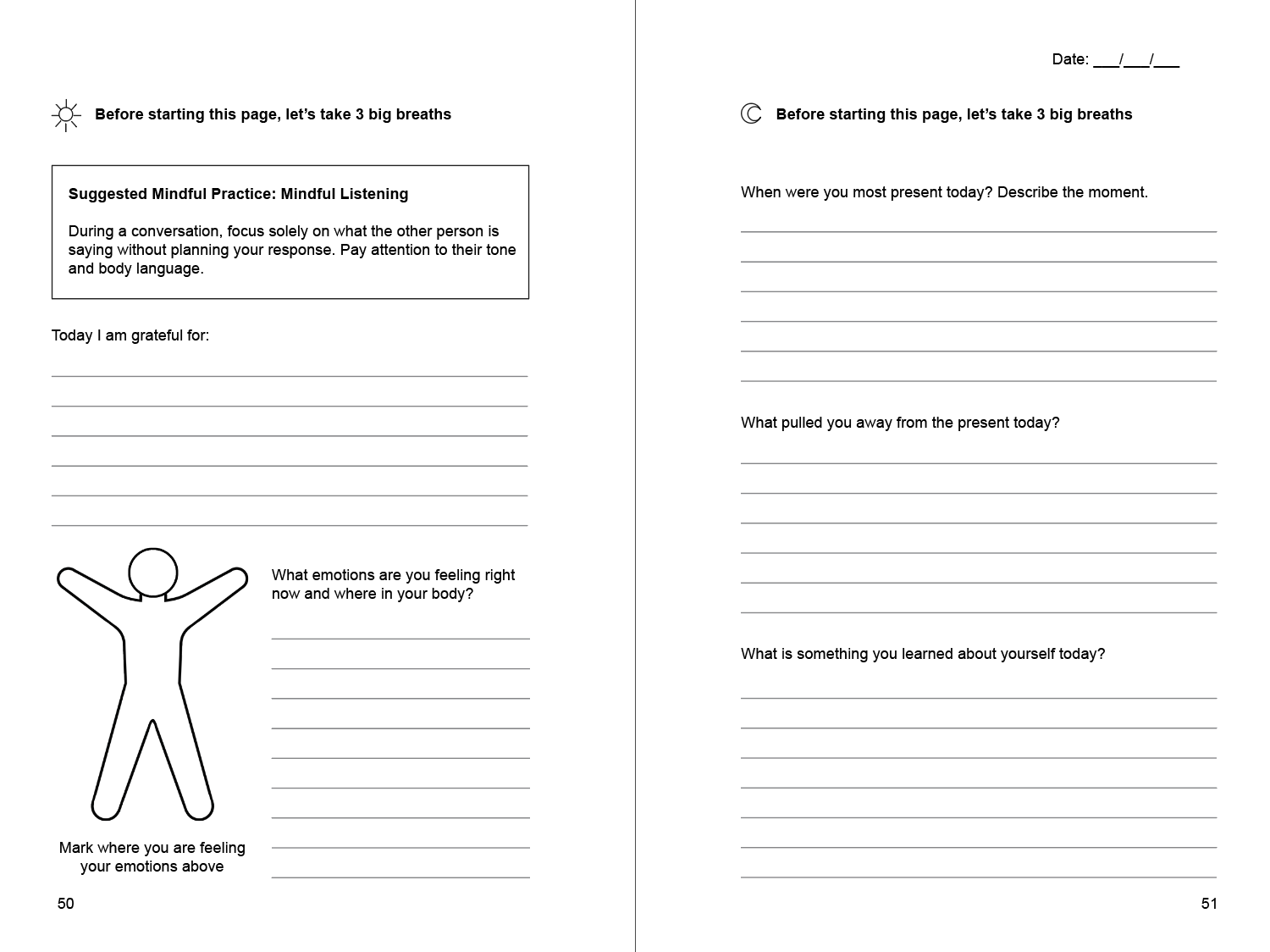 BULK(3 BOOKS) PRESENT: A Journal and Workbook to Cultivate Presence and Mindful Living